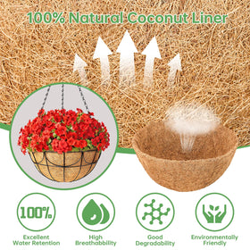 EINYEXW unfolded coconut liner ready for quick planter setup and improved aeration