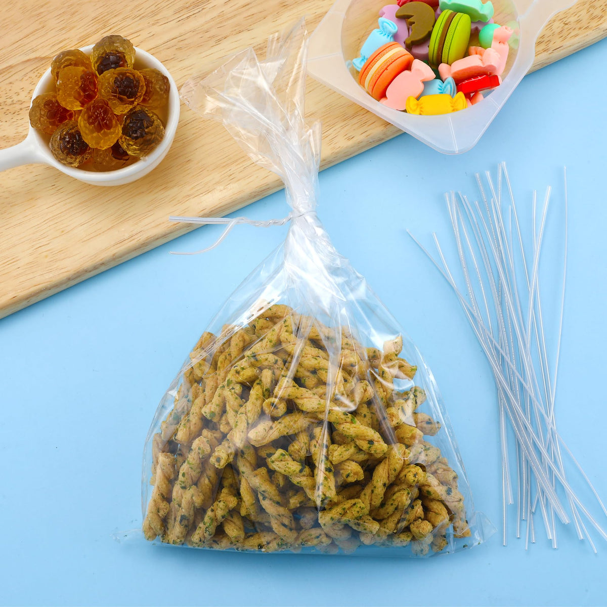 Eiodoni clear twist ties 6in for plant bag ties and garden stem support.