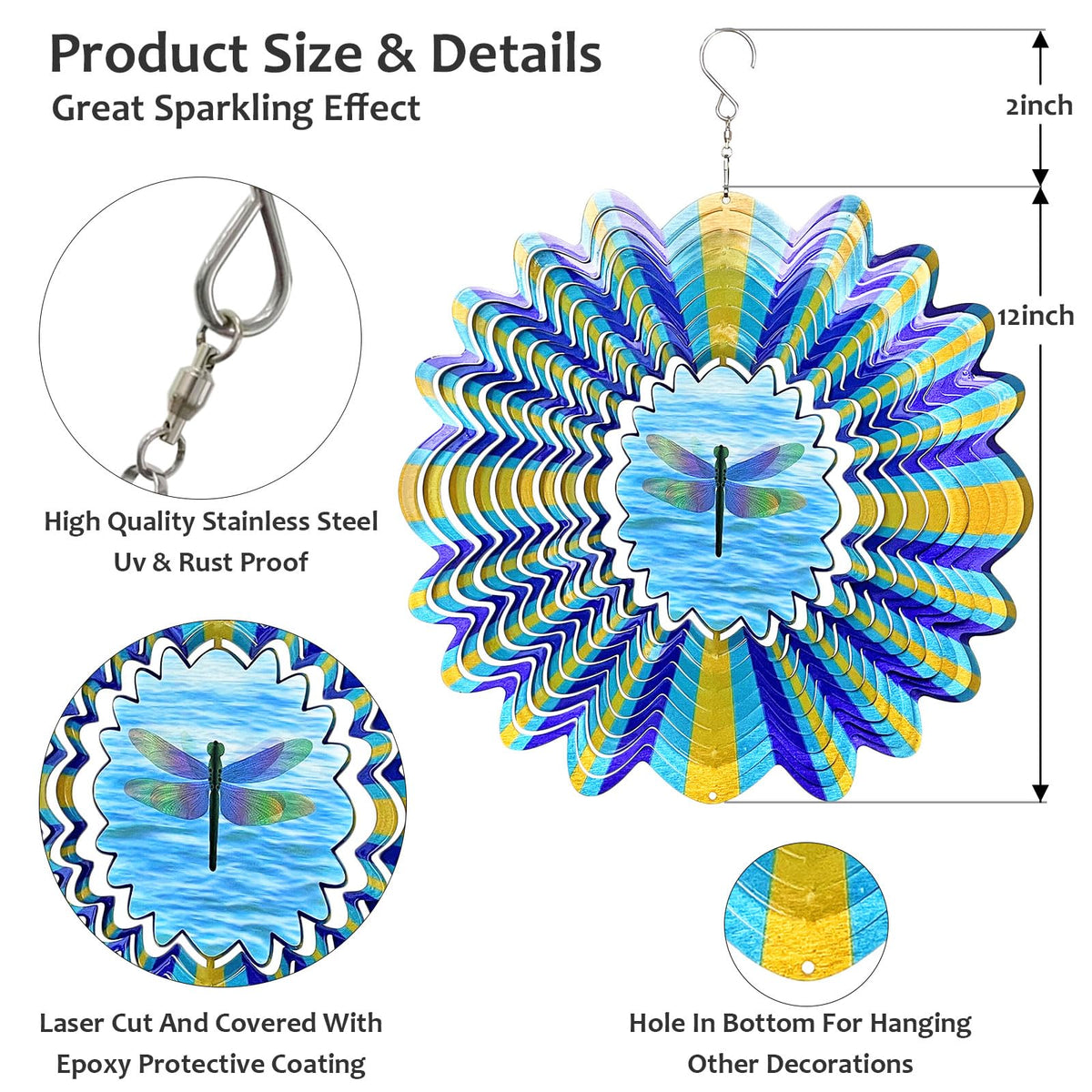 Eiryhope animated dragonfly spinning captures a 3D fluttering effect.