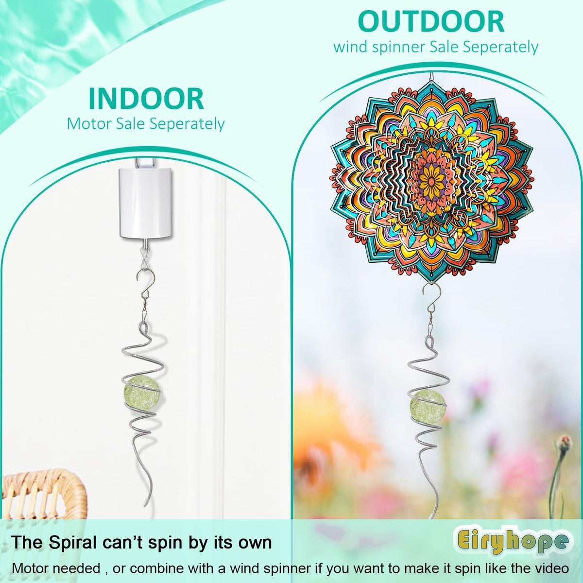 Eiryhope spiral tail decor adds elegant height to any outdoor setting