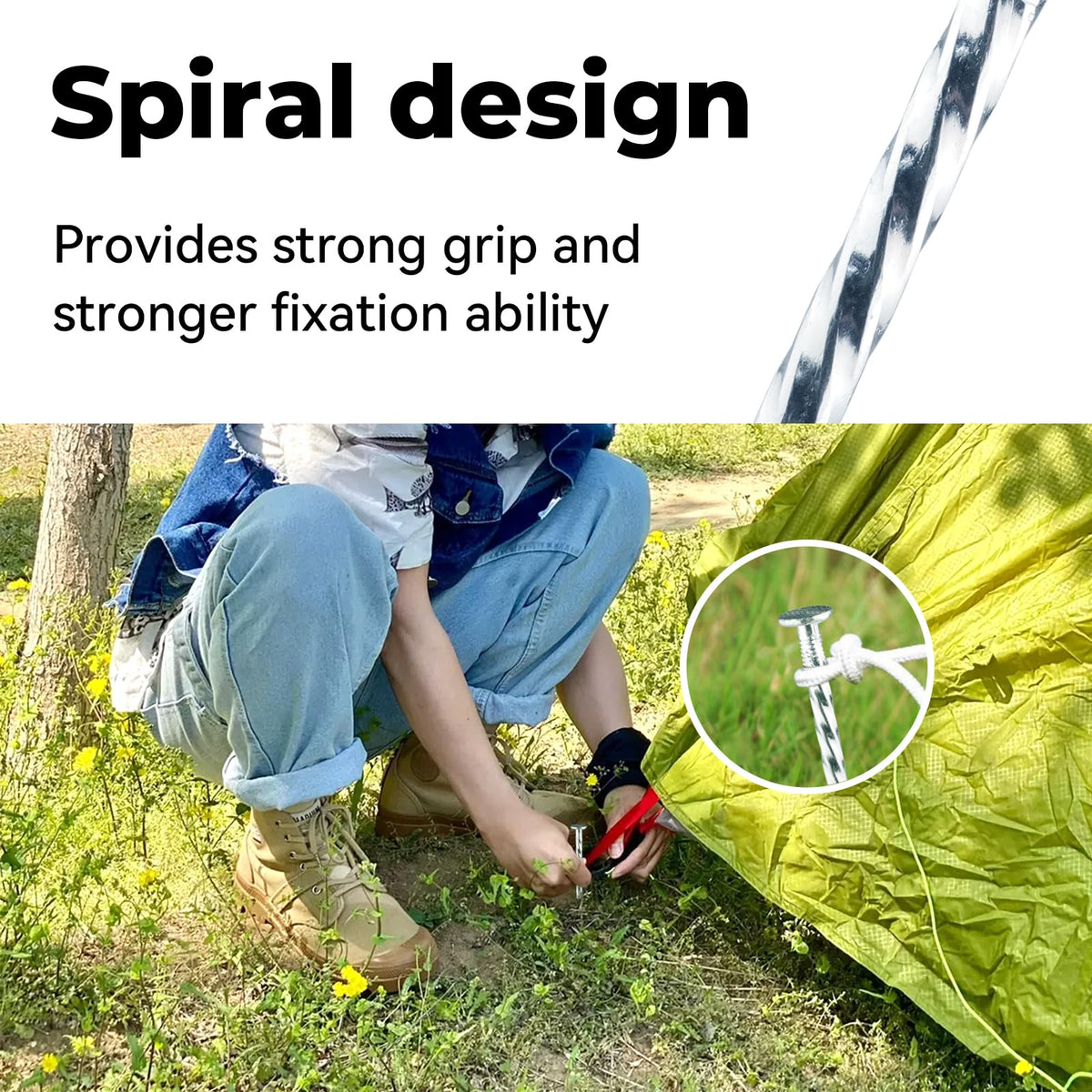 EISENSP spiral stake used for paver edging and landscape anchoring.