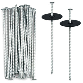 EISENSP spiral landscape stake closeup for secure anchoring in tough soil.