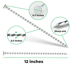 EISENSP spiral stake top-diameter close-up highlights easy installation.