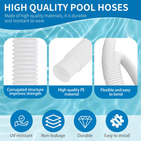 Eiszhjk 2-pack pool hose offers ready replacements for busy pool seasons.