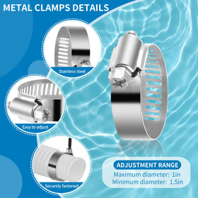 Eiszhjk 4 metal clamps ensure tight, leak-free hose connections.