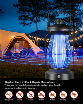 Ejonix bug zapper features waterproof-durable construction for outdoor weather resilience.