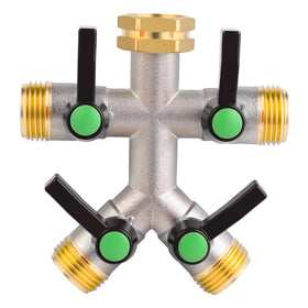 EJW four-way outlet connection enables versatile watering setups.