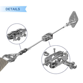 E&K sun shade wire cables provide sturdy support for reliable setup.