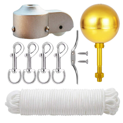 EKEV flag pole topper 3-inch gold ball adds elegant display and durable outdoor appeal.