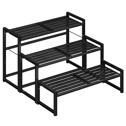 Ekisemio 3-Tier Stand assembly diagram shows tool-free setup for quick placement.