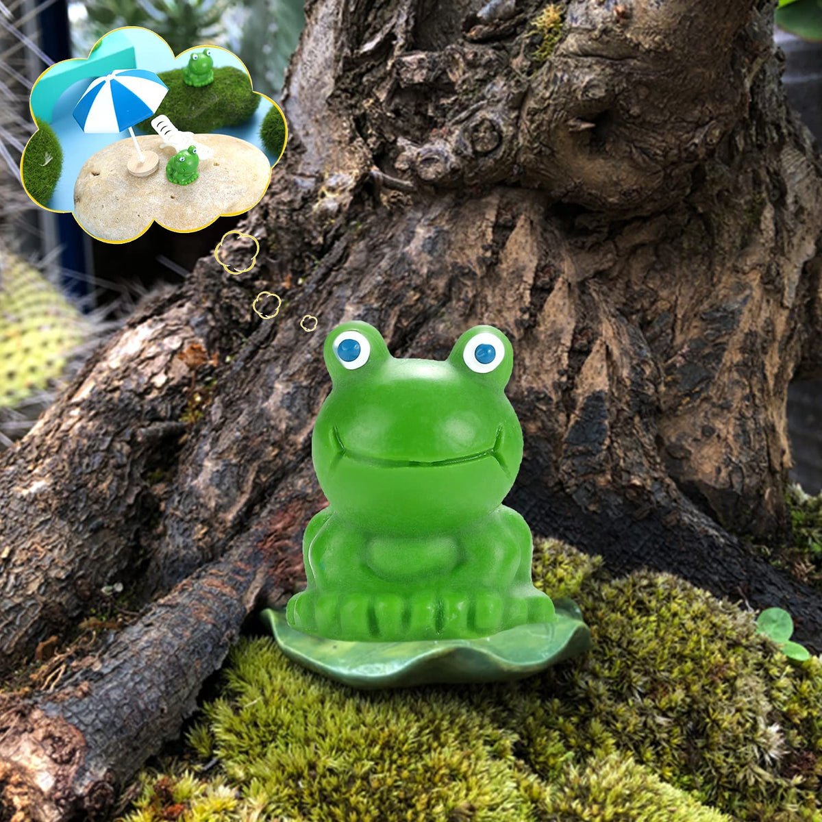 EKisemio tiny resin frogs suit terrariums and shadowbox displays.