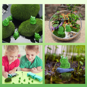 EKisemio fairy garden frogs for tiny scenes and crafts.