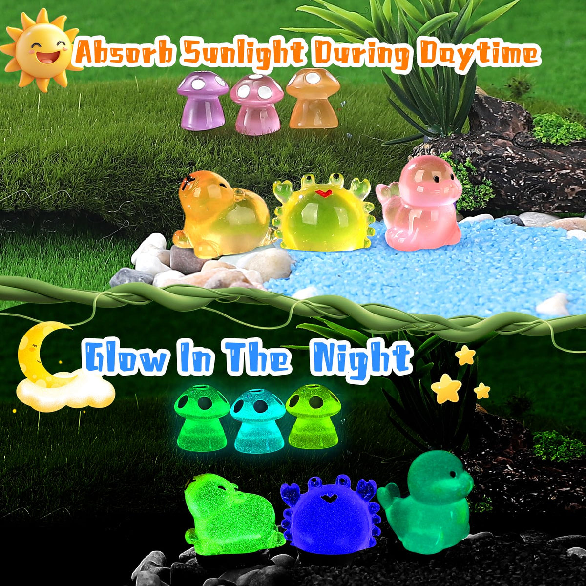 EKisemio glow mini dinosaur figurine sparks imaginative night-time play.