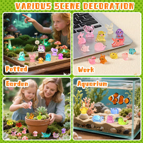 EKisemio glow mini forest-creature figurine enhances micro landscapes.