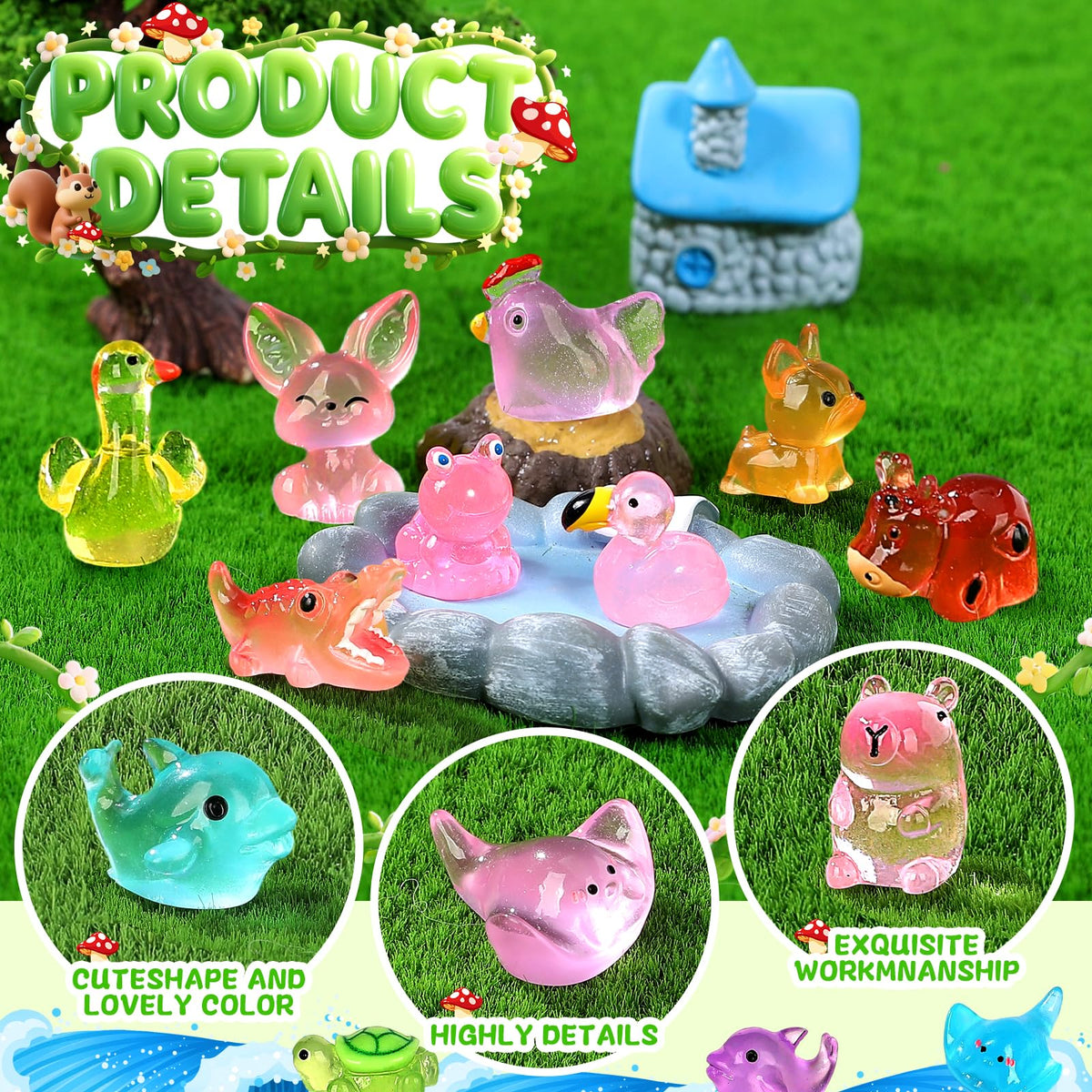 EKisemio glow mini unicorn figurine adds magic to desks and shelves.