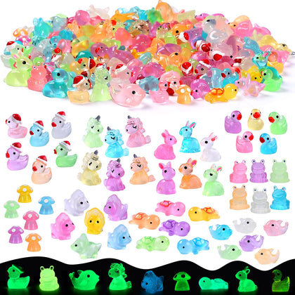 EKisemio glow resin duck figurine for shelves and glow