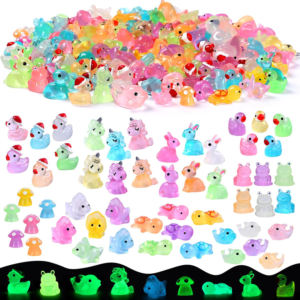 EKisemio glow resin duck figurine for shelves and glow