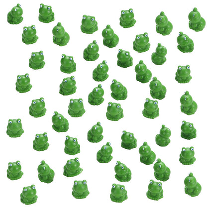 EKisemio green frog figurines brighten planters and fairy gardens.