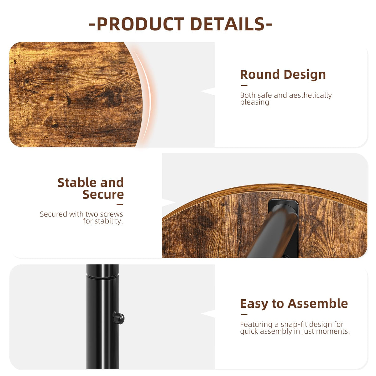 Ekisemio waterproof finish makes the stand suitable for outdoor use.