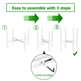 EKNITEY adjustable plant pot stand easy assembly in minutes.