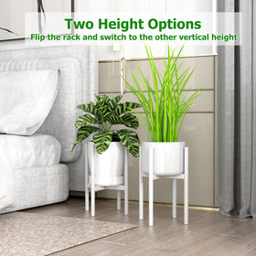 EKNITEY adjustable plant pot stand front view with clean white finish for modern spaces.