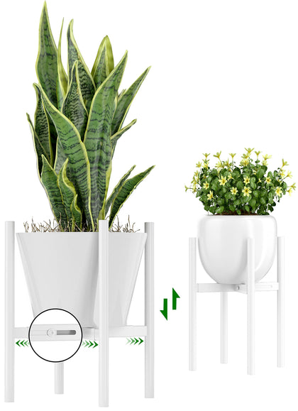 EKNITEY adjustable plant pot stand side view highlights sturdy metal frame for heavy pots.