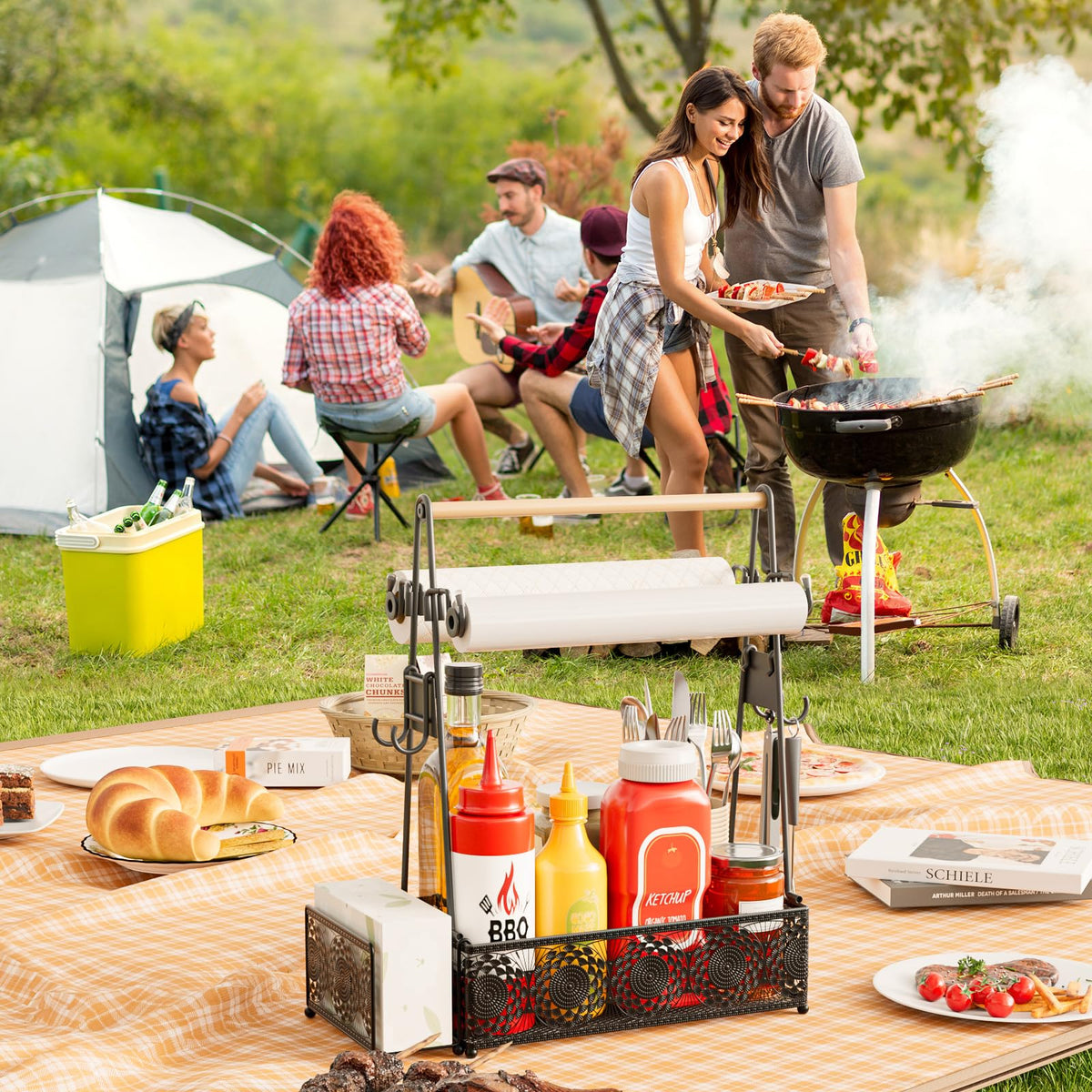 EKNITEY outdoor kitchen caddy serves as a versatile tabletop organizer.