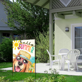 EKOREST Hello Summer flag for outdoor yard decor on patios and gardens.