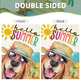 EKOREST Hello Summer flag 28x40 inch size dresses up entryways.