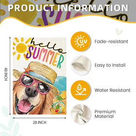 EKOREST Hello Summer flag features UV-resistant print for long outdoor use.