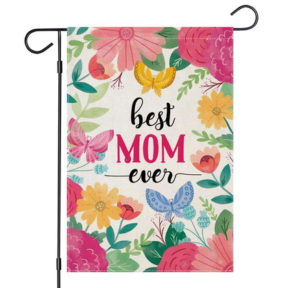 EKOREST Mother's Day flag with watercolor floral design brightens outdoor spaces.