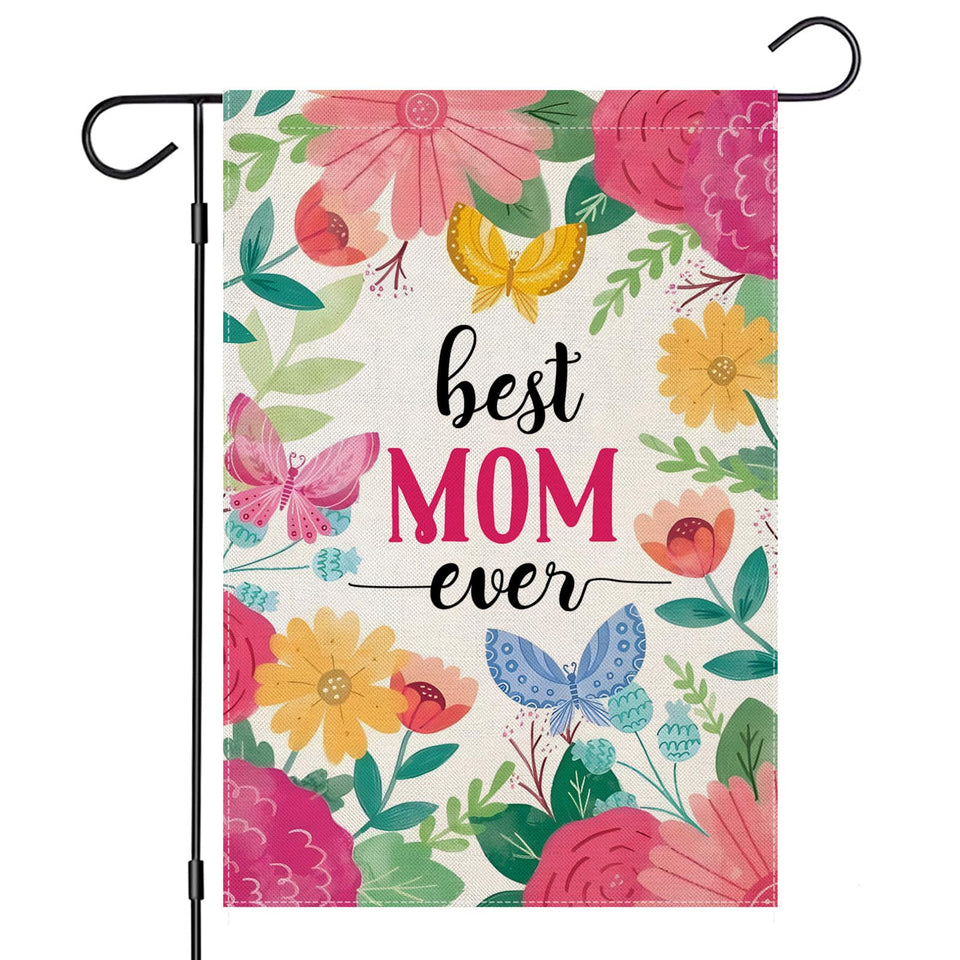 EKOREST Mother's Day flag with watercolor floral design brightens outdoor spaces.