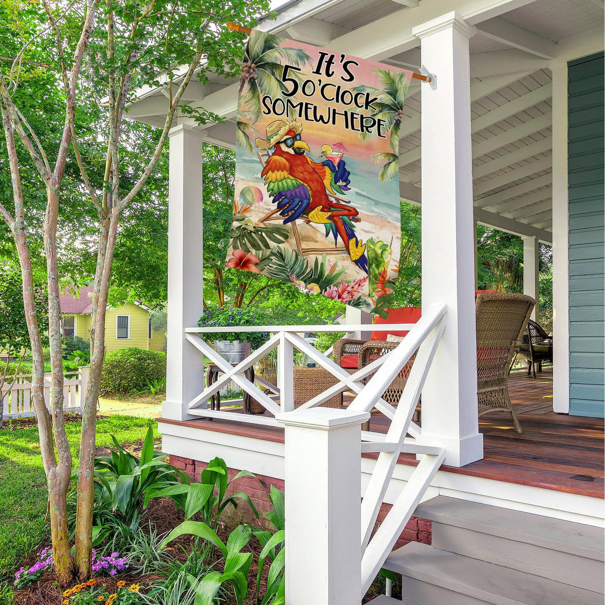 Large 28x40 inch flag makes a bold yard welcome