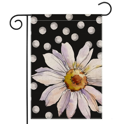 EKOREST Summer Watercolor Daisy flag with double-sided design for porch decor.