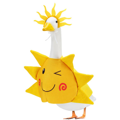 EKOREST sun porch goose outfit with sun shape costume adds bright seasonal flair to a 23-inch statue