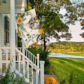 EKOREST Sunflower Cat Design Flag brightens patios with double-sided visibility.