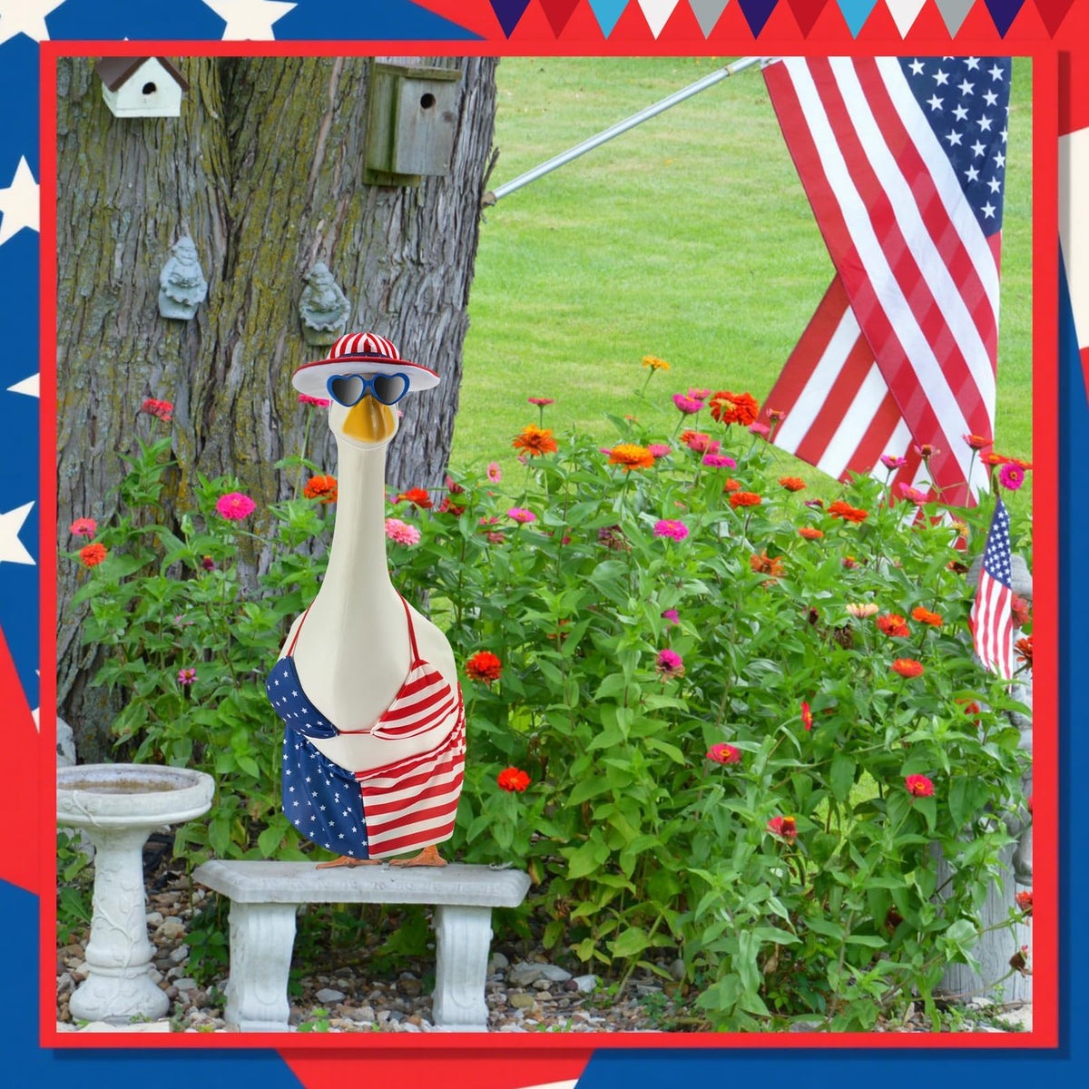 EKOREST easy-to-wear porch outfits fit most 23-inch goose statues