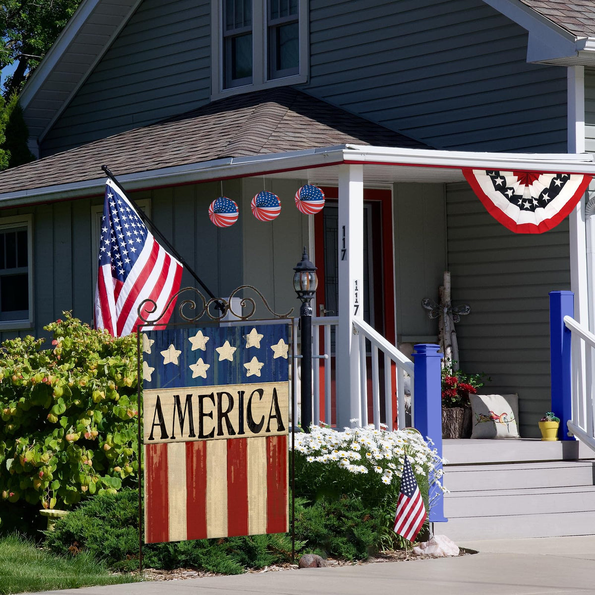 EKOREST USA flag double-sided outdoor display with vibrant colors.