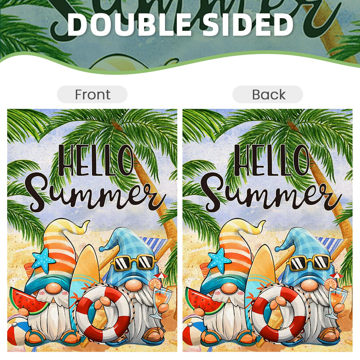 EKOREST Hello Summer Garden Flag made from UV fade resistant fabric