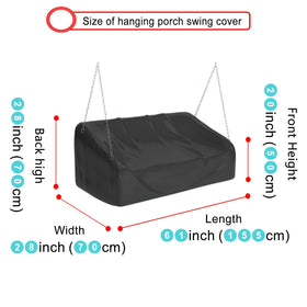 EKQSGLC hanging porch swing cover seam-taped for durable weather protection