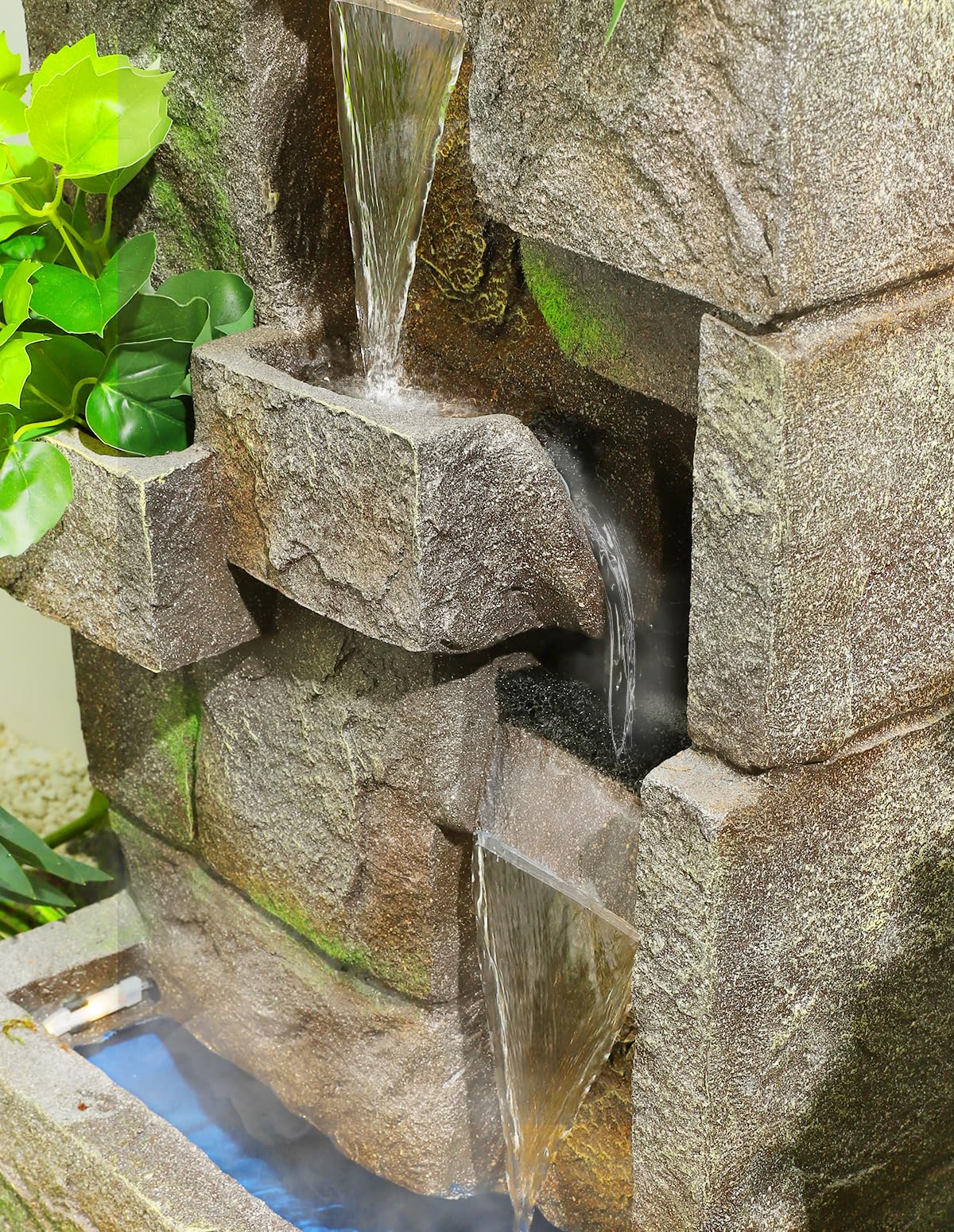 EKRISON rock-style fountain outdoors creates natural waterfall and soothing sounds