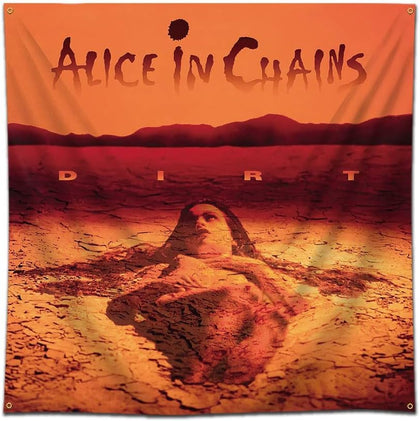 Eksent Alice Rock In Chains tapestry flag front view, vibrant print for dorms and outdoor spaces