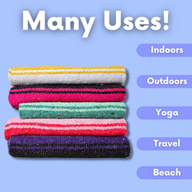 El Paso Designs soft woven throw ideal for beach days and camping trips.