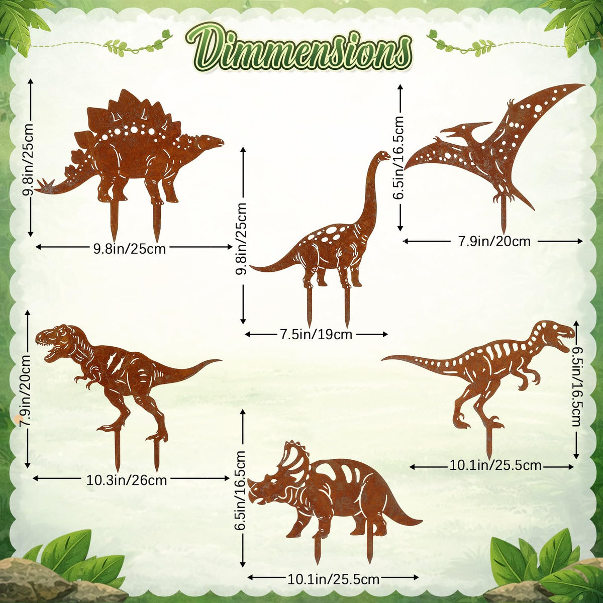 ElaraBerry Brachiosaurus yard stake boosts garden silhouette with easy placement