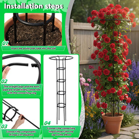 ElaraBerry outdoor plant support showing screw-free, quick assembly for garden setup.
