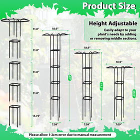 ElaraBerry rustproof black metal trellis designed for durable outdoor plant support.