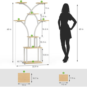 Elbourn 8-tier corner shelf, space saving for multiple plants.