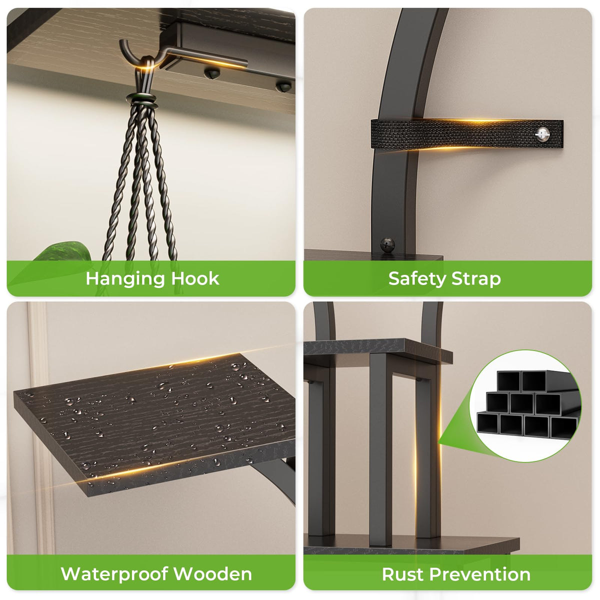 Elbourn easy-assembly-tools-included quick setup for a tidy plant corner.