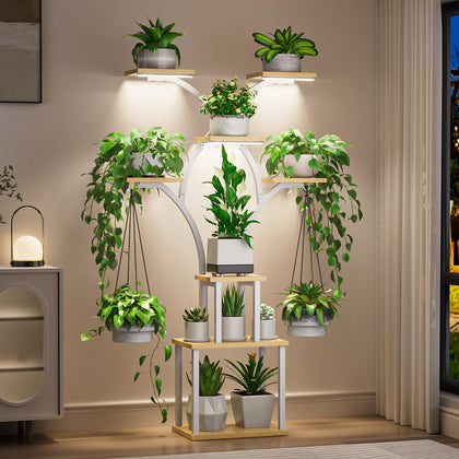 Elbourn plant stand with grow lights, 60-inch height for even indoor illumination.