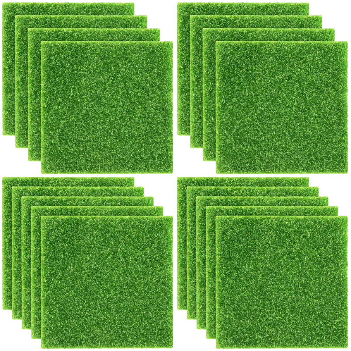 Elcoho fairy garden grass 6x6 inch pack for miniature landscapes and dollhouses.